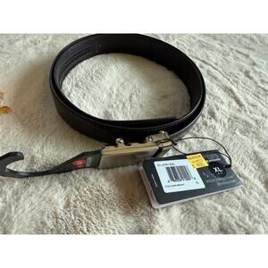 MISSION BELT STEEL BUCKLE DARK BROWN BELT XL